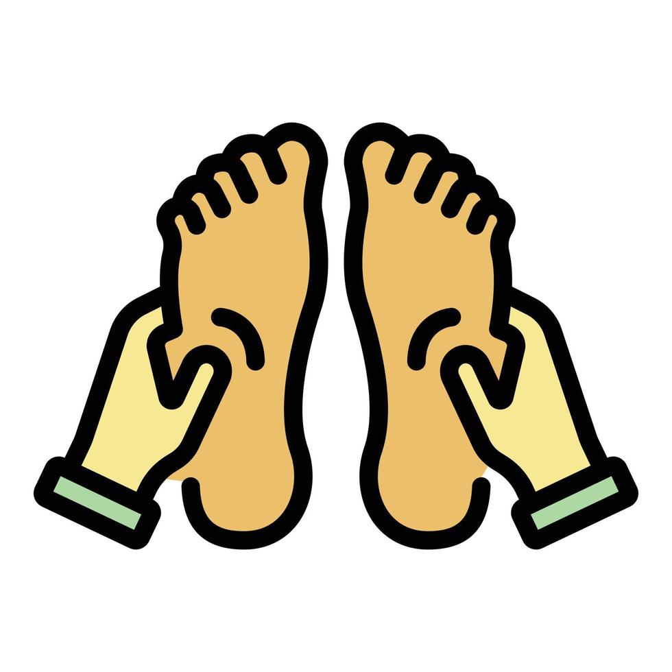 Foot massage icon color outline vector