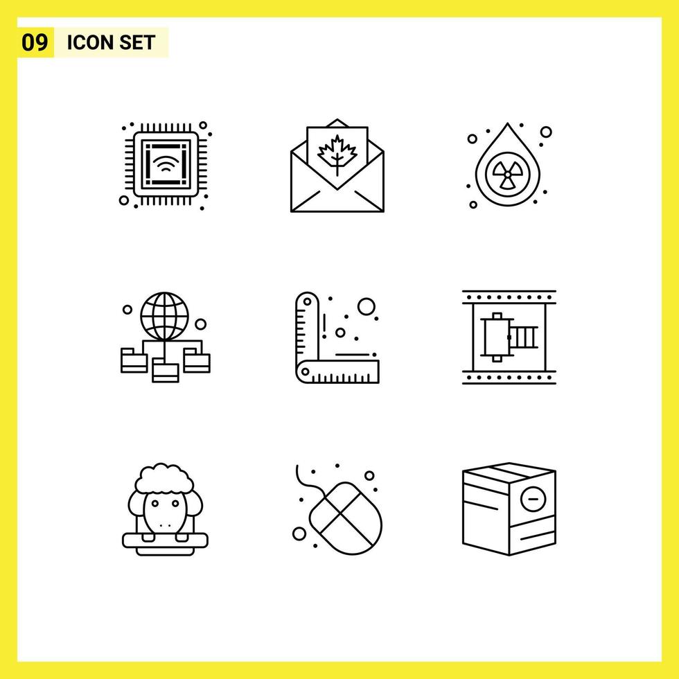 9 Universal Outline Signs Symbols of design technology thanksgiving connection pollution Editable Vector Design Elements