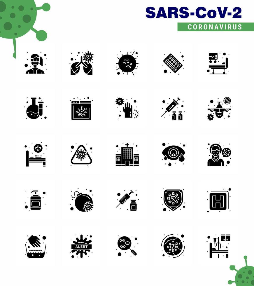 Coronavirus Awareness icon 25 Solid Glyph icons icon included medicine medical pneumonia capsule sars viral coronavirus 2019nov disease Vector Design Elements