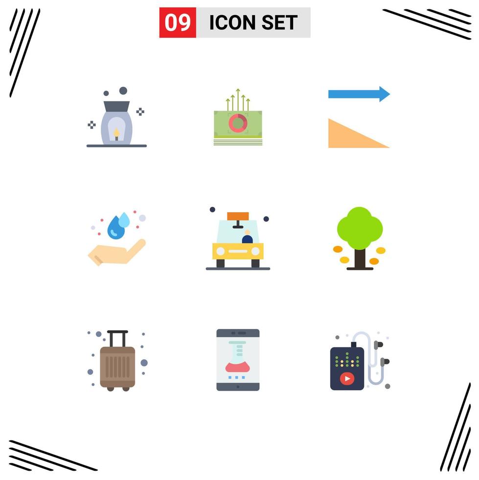conjunto de 9 iconos de interfaz de usuario modernos signos de símbolos para pin gps sort car energy elementos de diseño vectorial editables vector