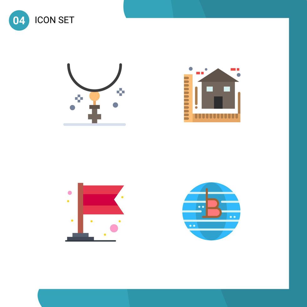 paquete de iconos de vector de stock de 4 signos y símbolos de línea para elementos de diseño de vector editables de carnaval de plano de vacaciones de casa cruzada