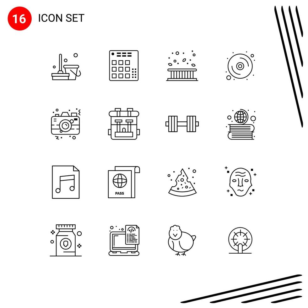 Universal Icon Symbols Group of 16 Modern Outlines of hardware data mixer computer fall Editable Vector Design Elements