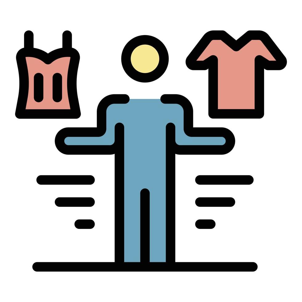 Clothes choose icon color outline vector