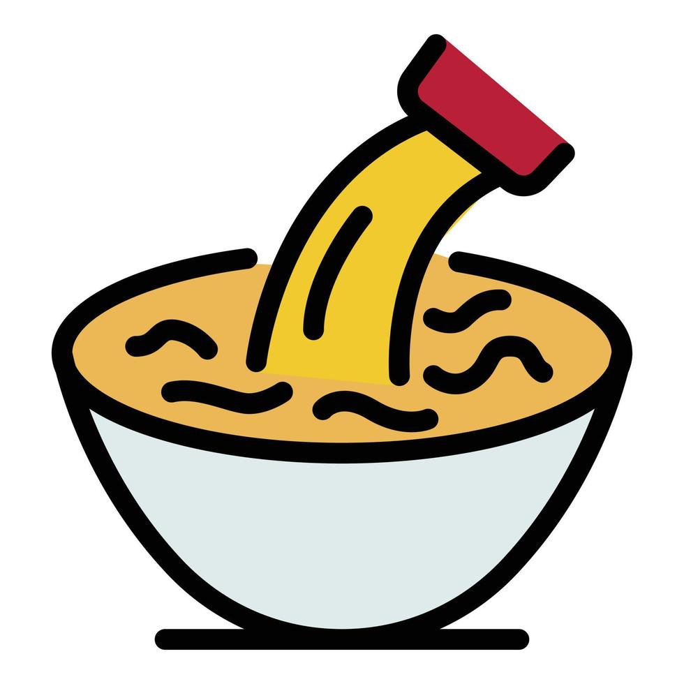 Milk cereal flakes icon color outline vector