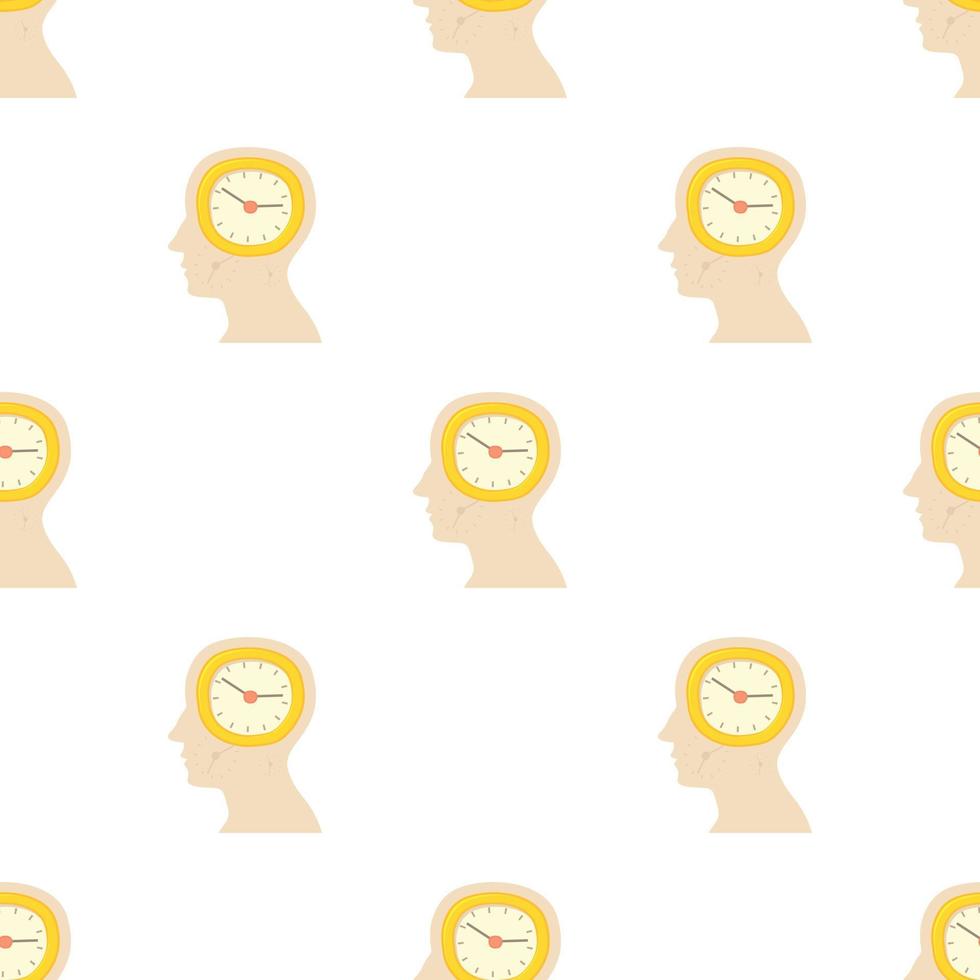 Head with clock pattern seamless vector