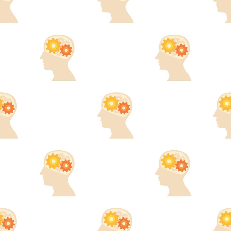 Head with gear pattern seamless vector