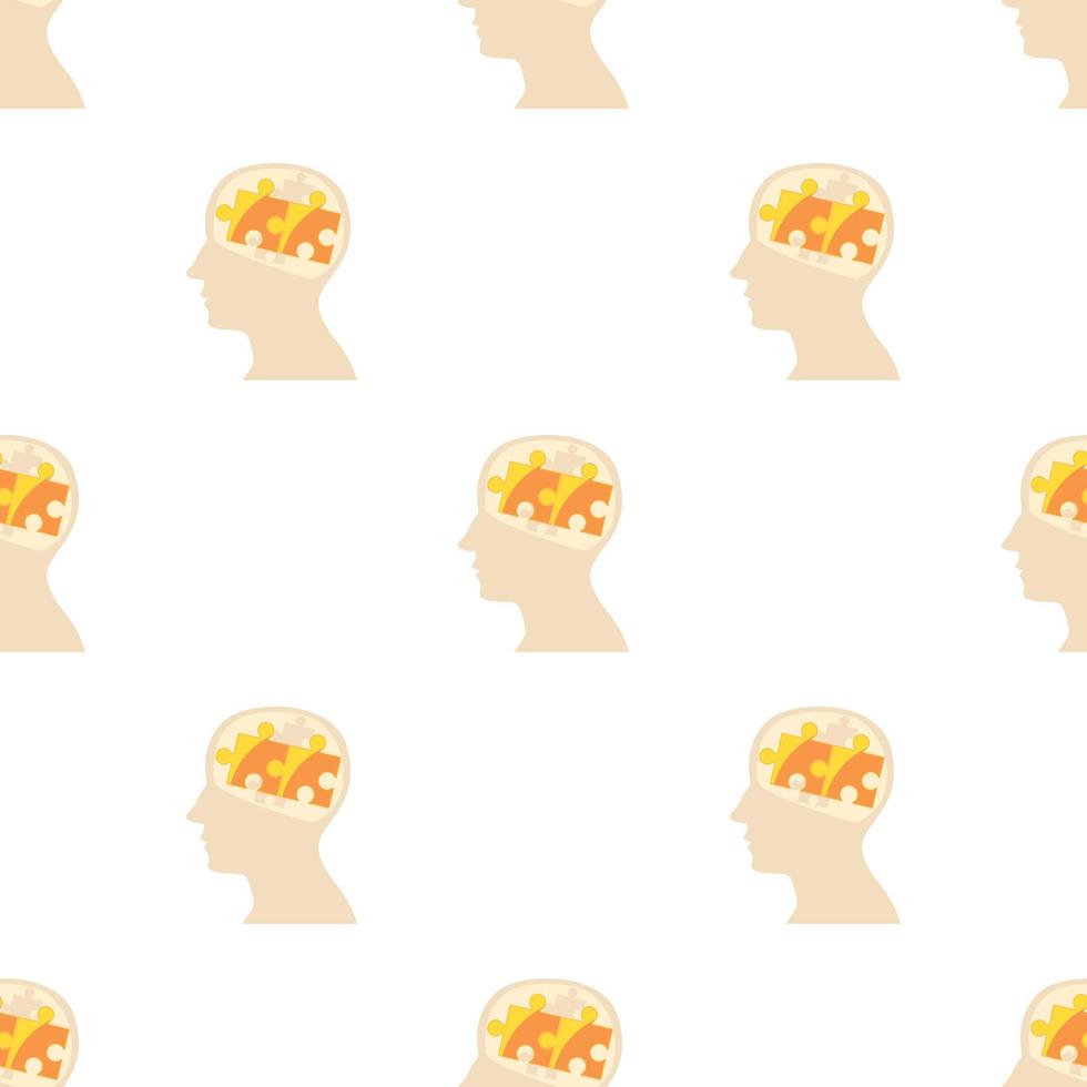 Head with puzzle pattern seamless vector