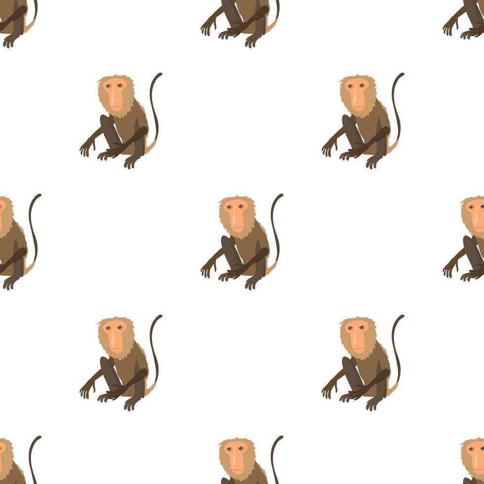 Sitting monkey pattern seamless vector