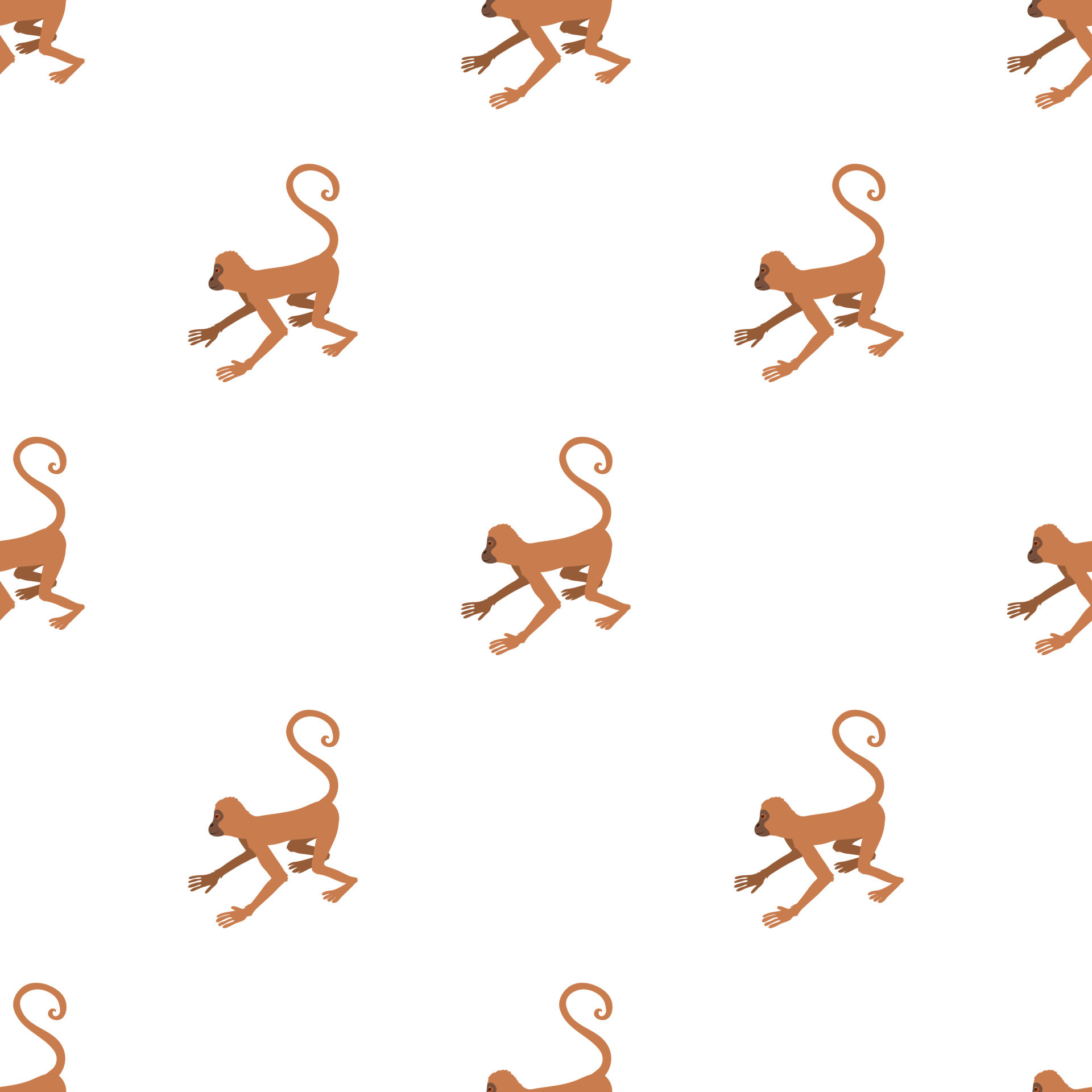 Playful monkey pattern seamless vector 15142471 Vector Art at Vecteezy