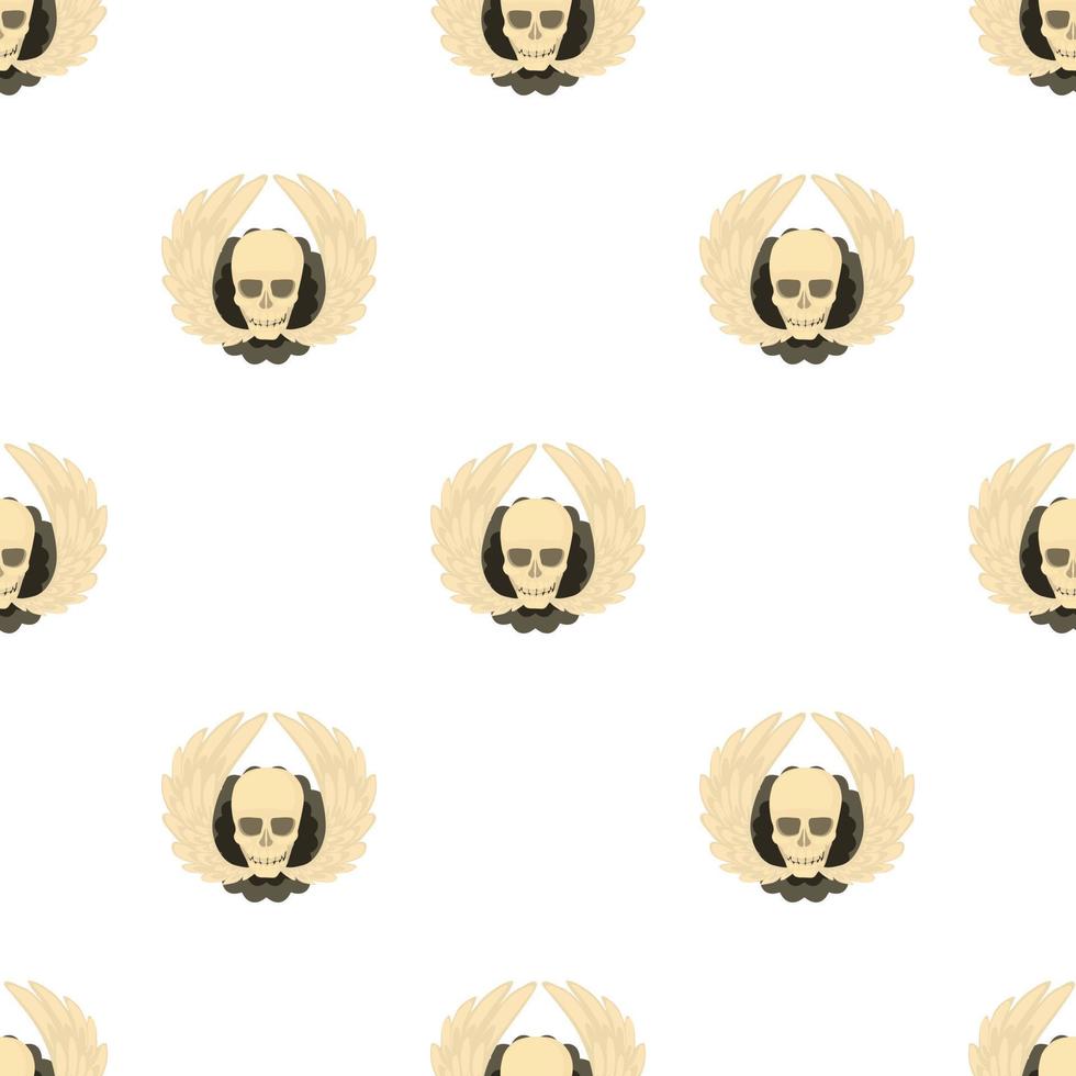 Skull with wings pattern seamless vector