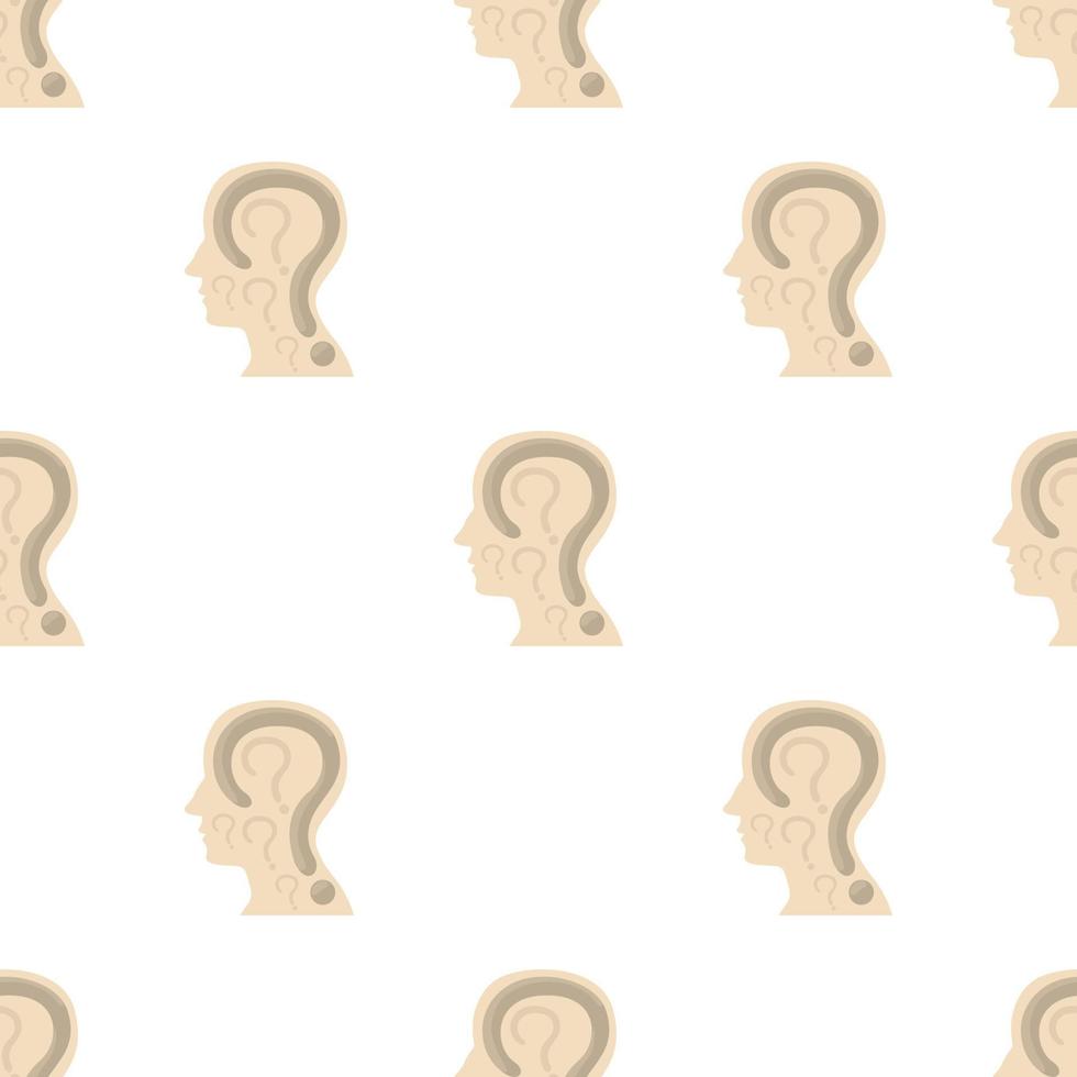 Head with question pattern seamless vector
