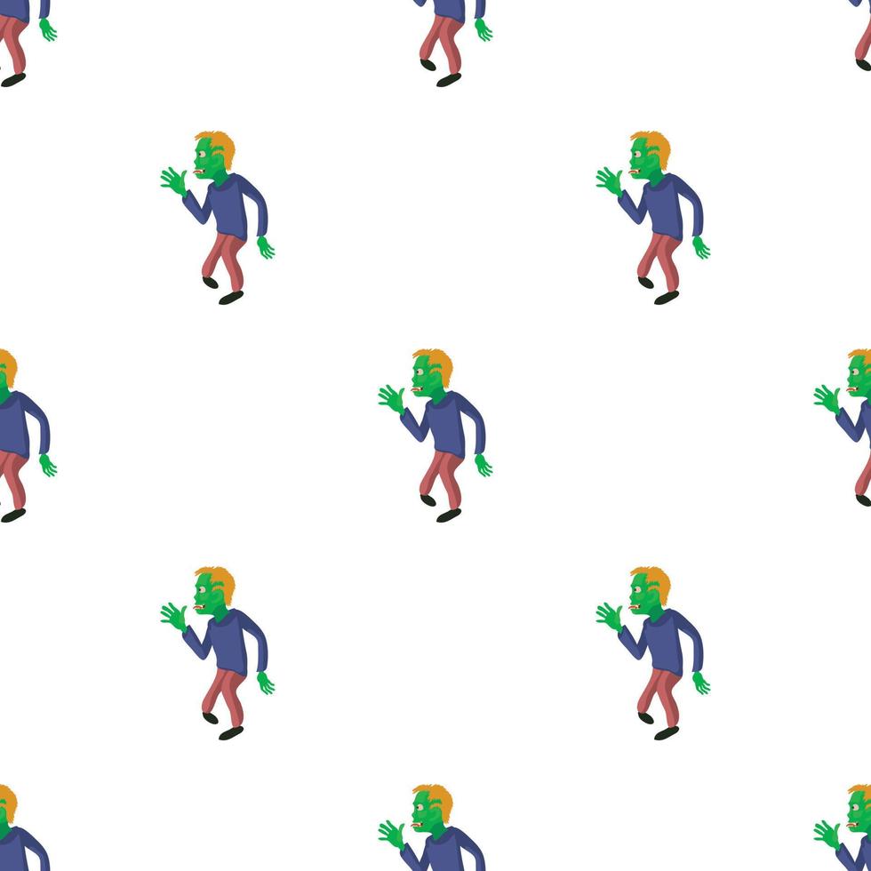 Zombie from the side pattern seamless vector