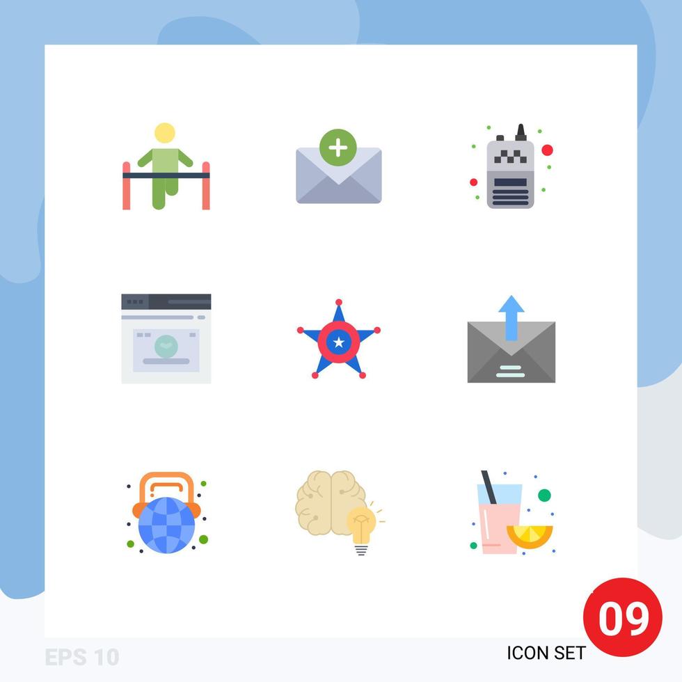 paquete de iconos de vector de stock de 9 signos y símbolos de línea para elementos de diseño de vector editables web de página web de teléfono de tiempo policial