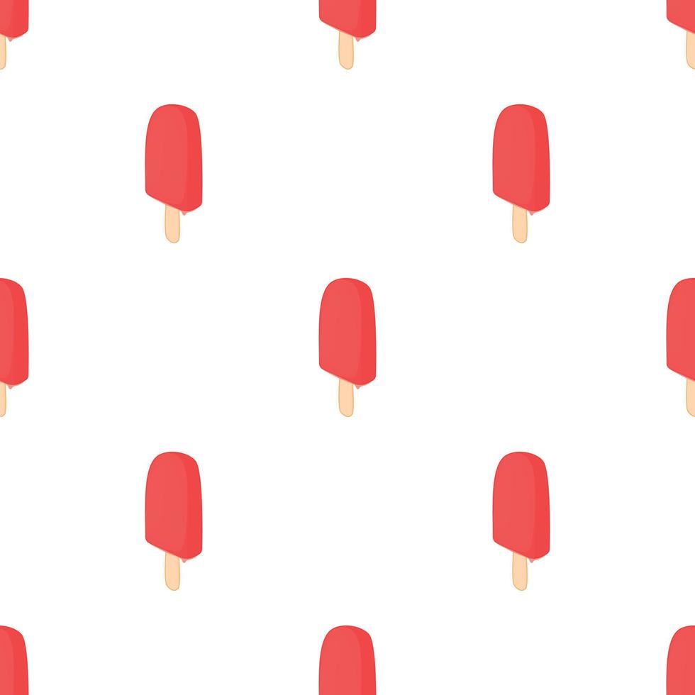Frosty red fruit popsicle pattern seamless vector