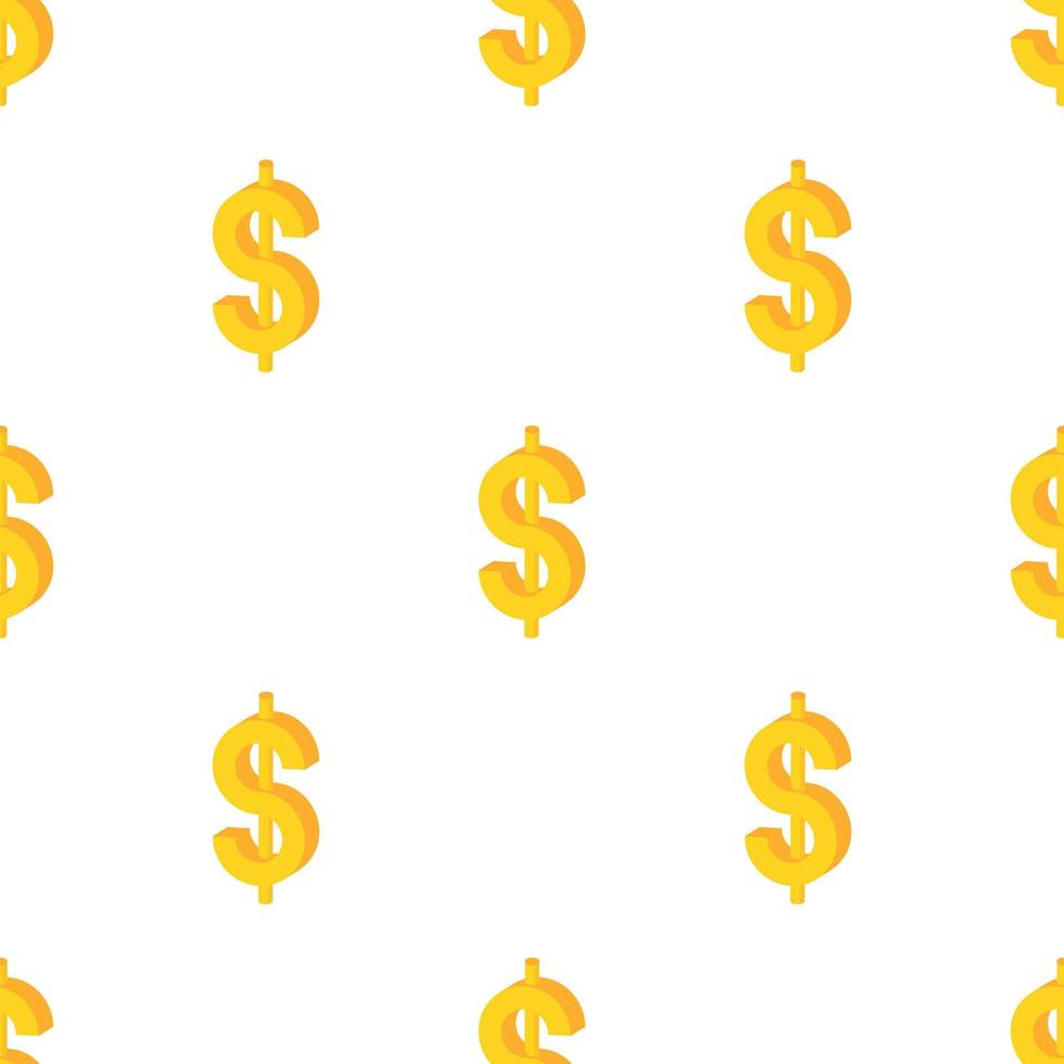 Yellow dollar sign pattern seamless vector