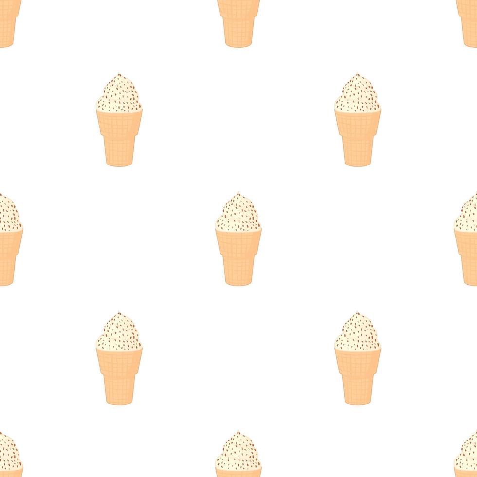 Ice cream with chocolate chips pattern seamless vector