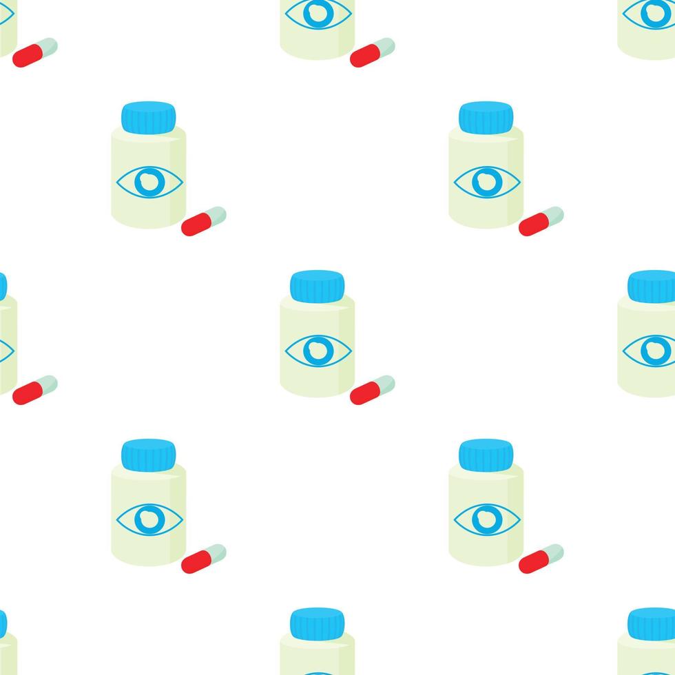 Bottle of pills for the eyes pattern seamless vector