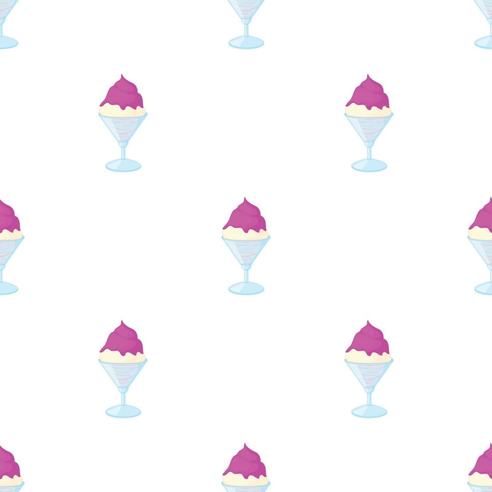 Vanilla ice cream with blueberry sauce pattern seamless vector