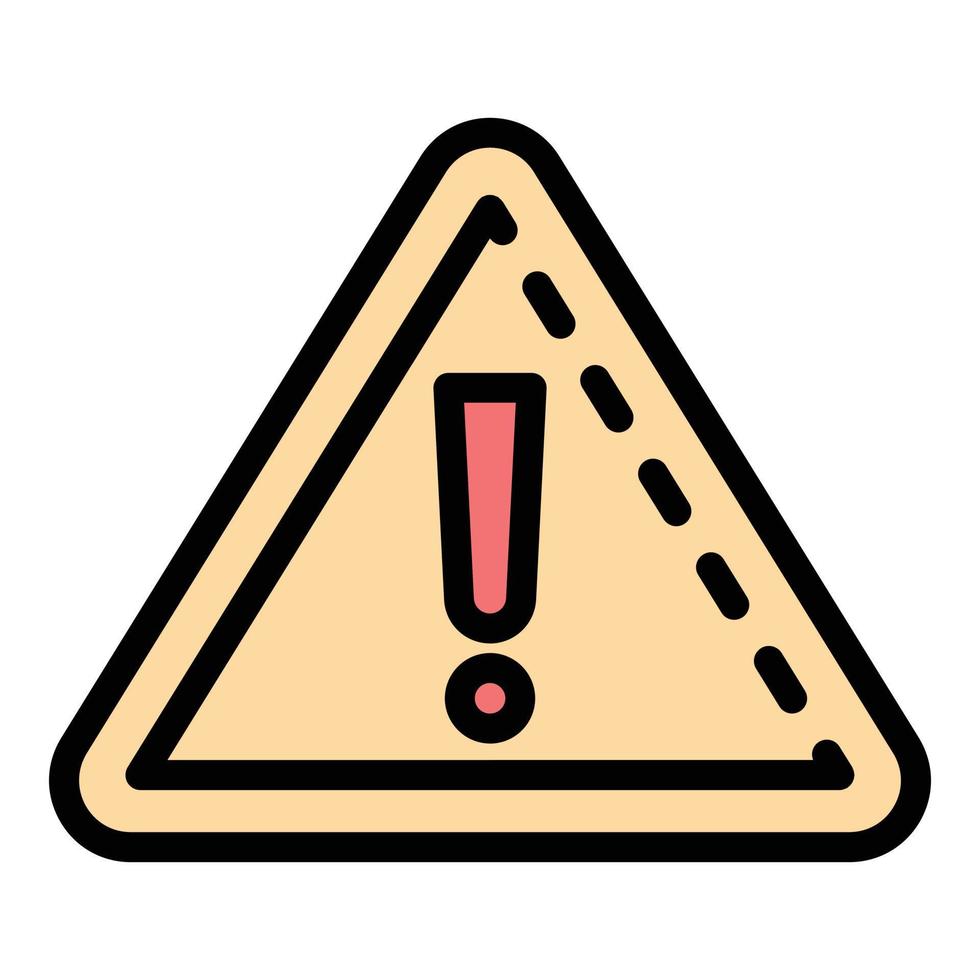 Attention sign icon color outline vector