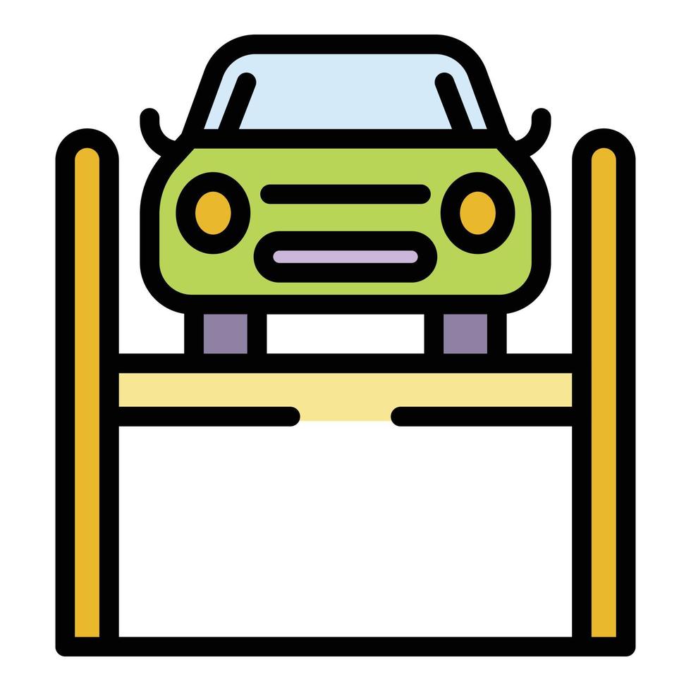 vector de contorno de color de icono de coche de elevación