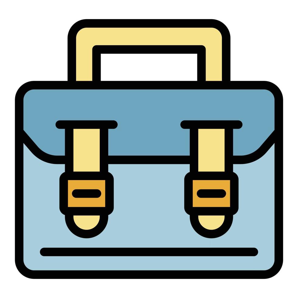 Money suitcase icon color outline vector