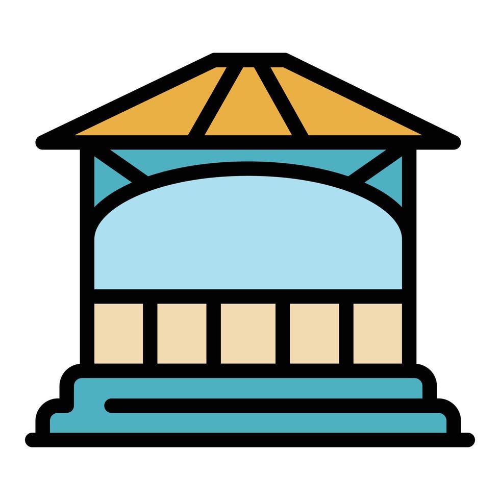 Gazebo arch icon color outline vector