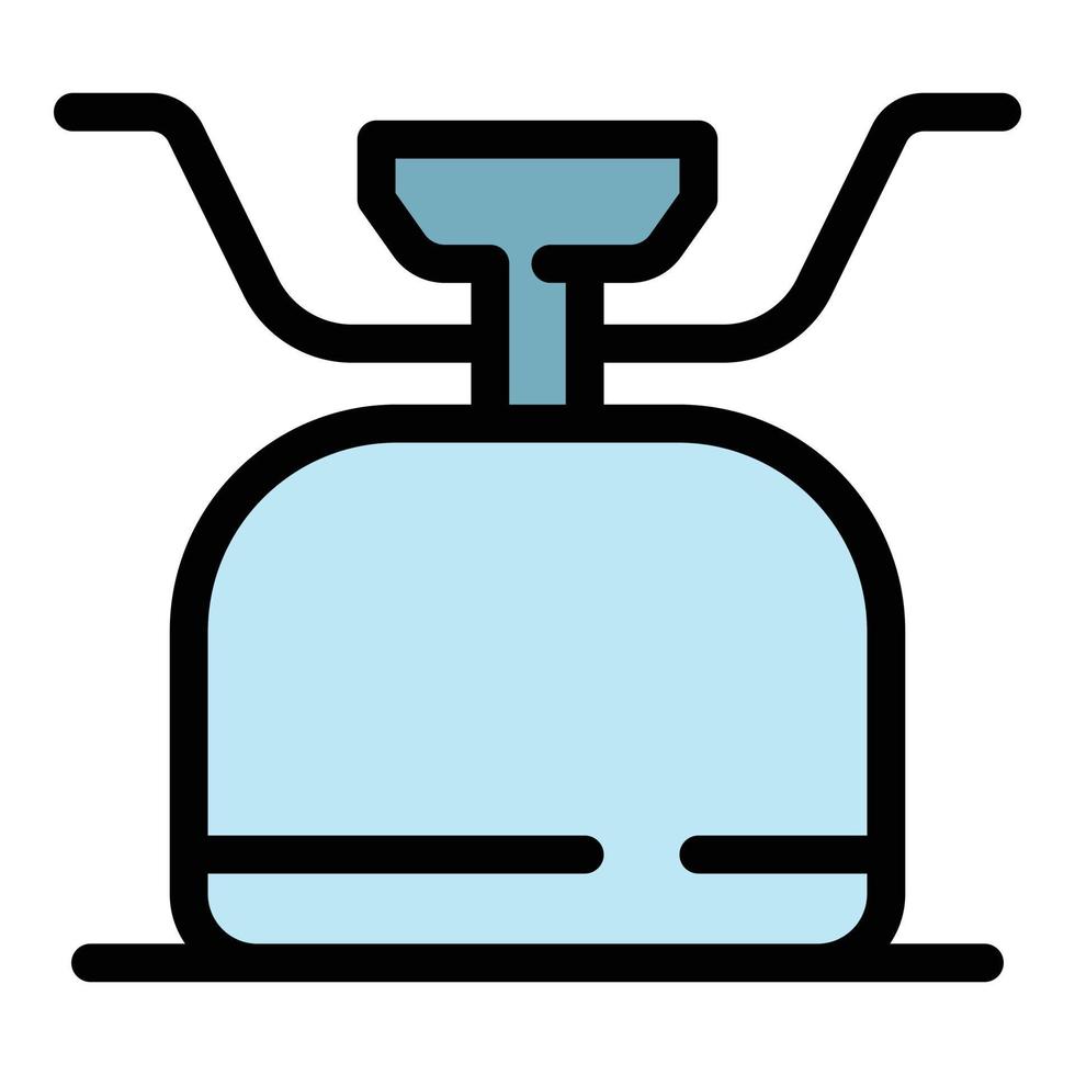 Gas camp lamp icon color outline vector