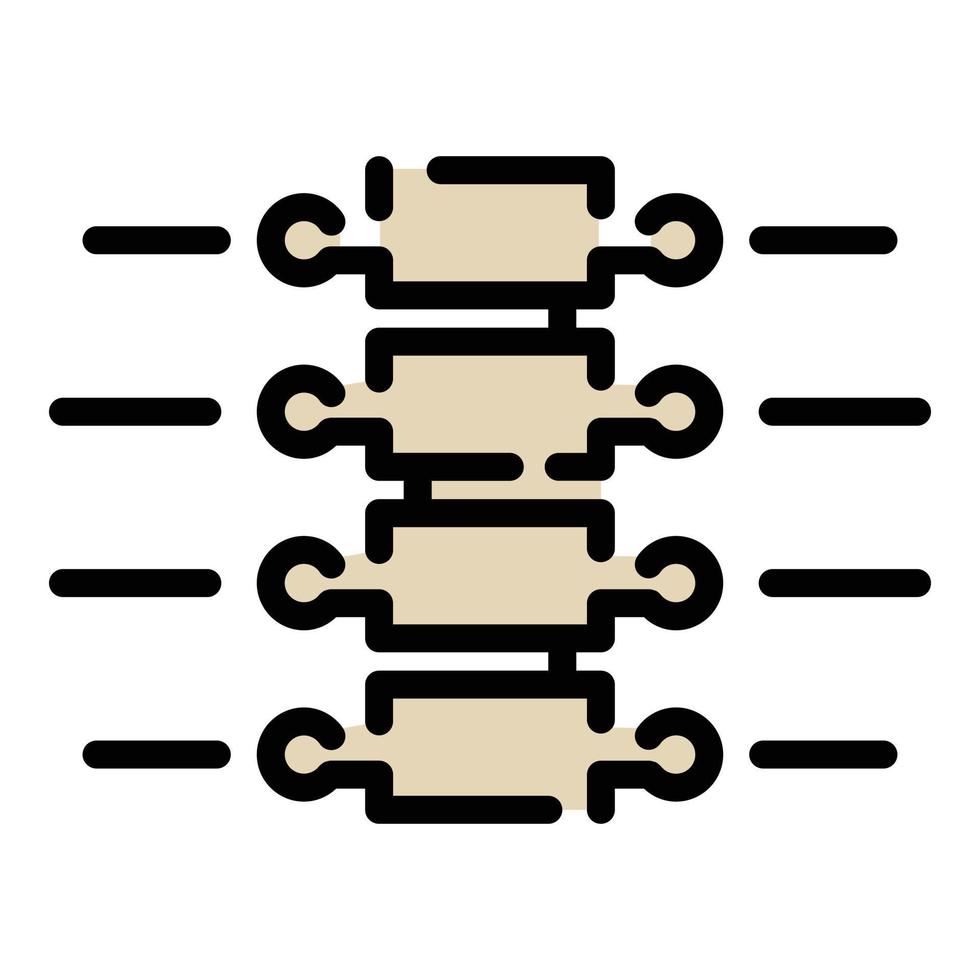 Vertebral column icon color outline vector
