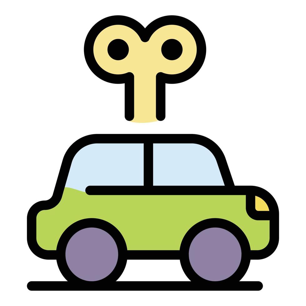 Clockwork car icon color outline vector