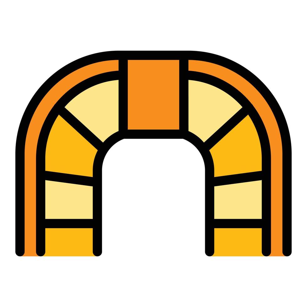 Top view staircase icon color outline vector