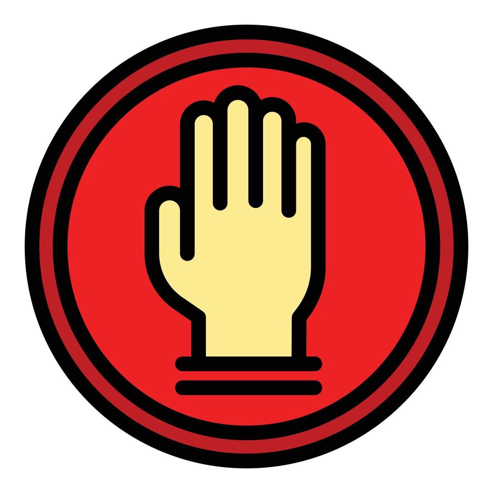 Palm sign icon color outline vector