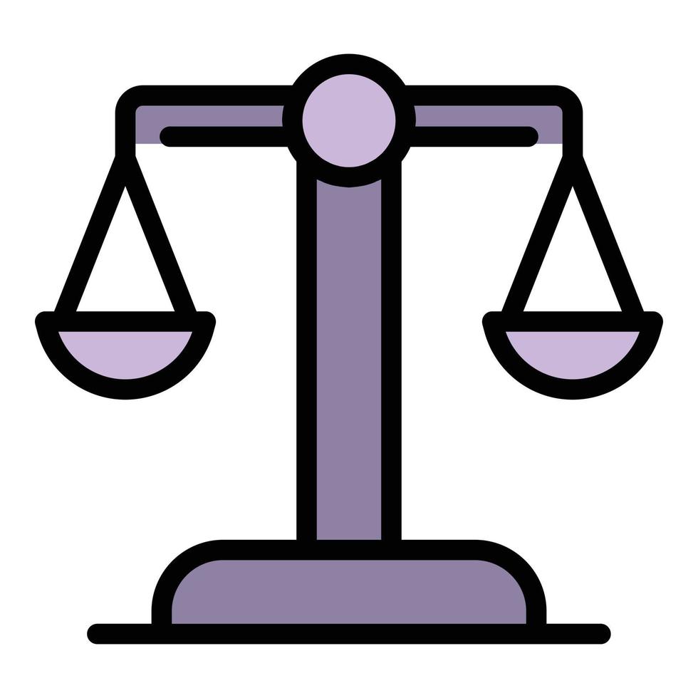 Judge balance icon color outline vector