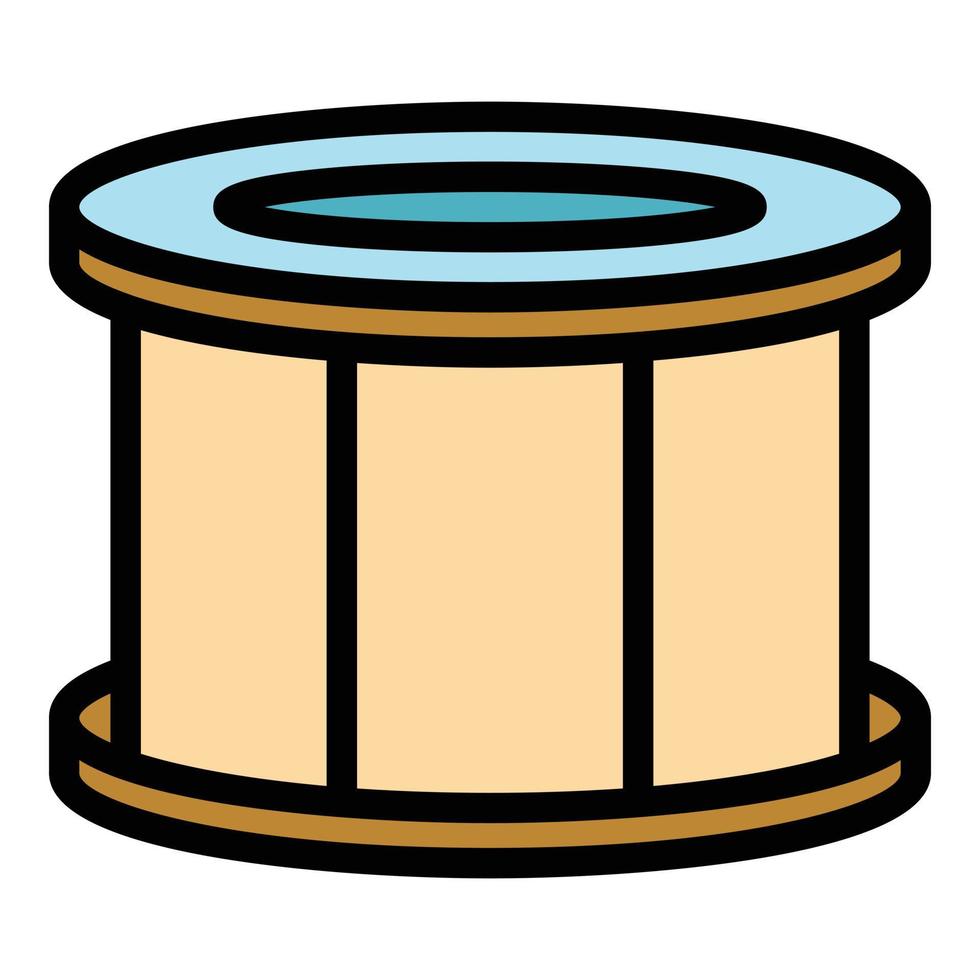 Rock drum icon color outline vector
