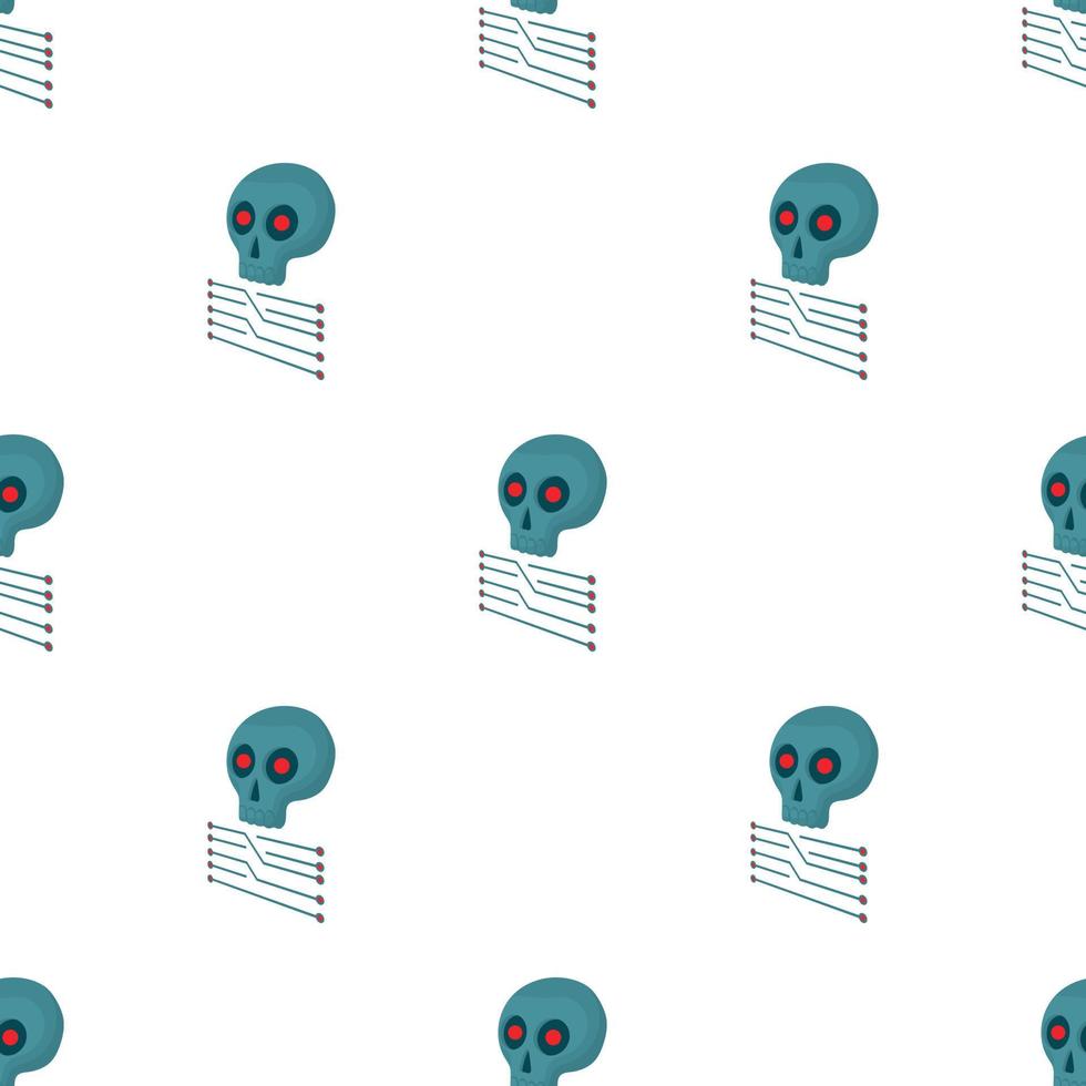 CPU with a skull pattern seamless vector