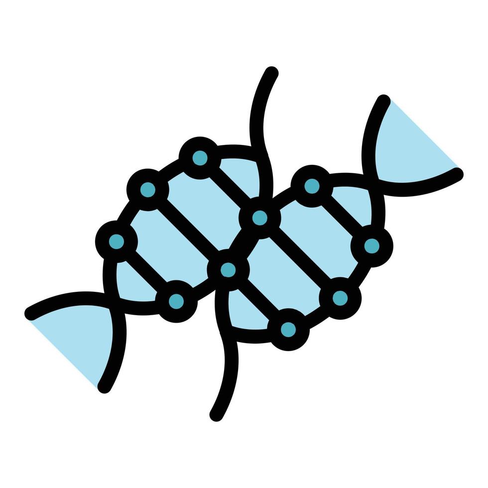 Dna molecule icon color outline vector