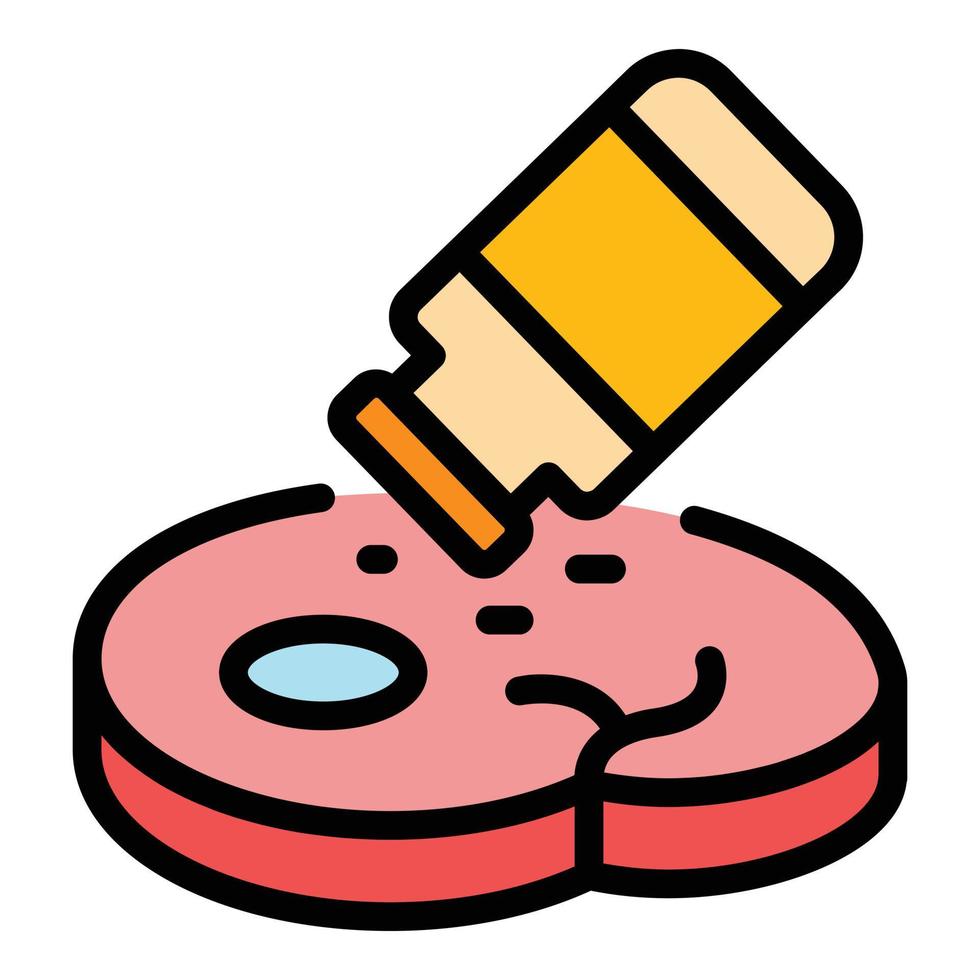 Modified meat icon color outline vector