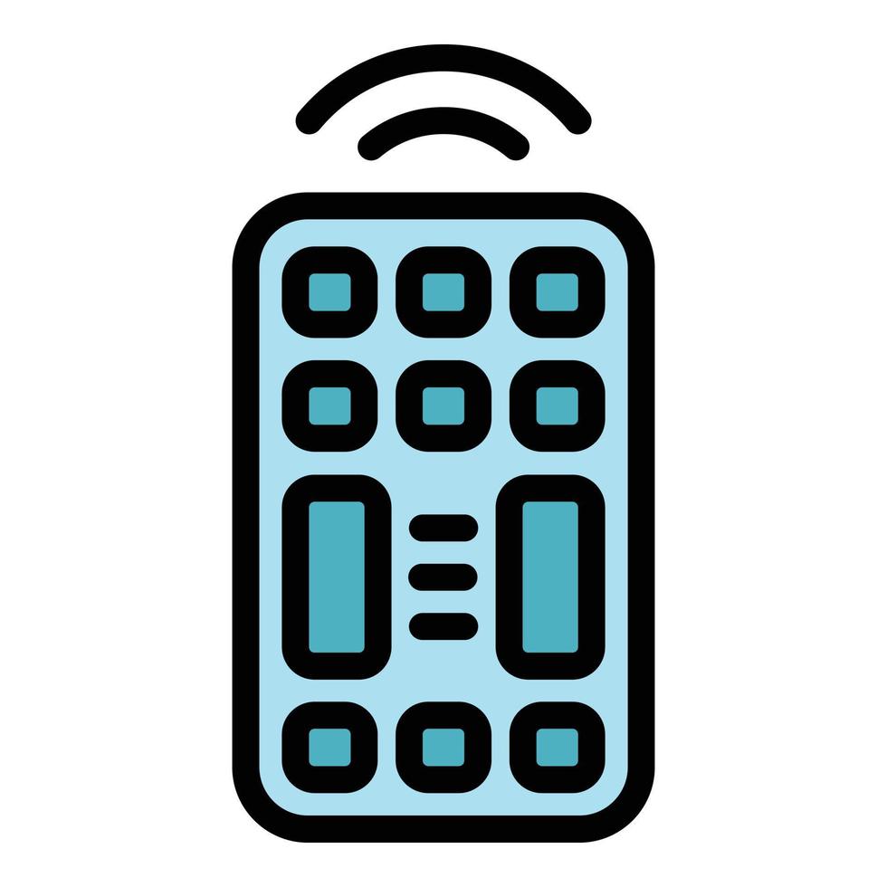 Smart remote control icon color outline vector