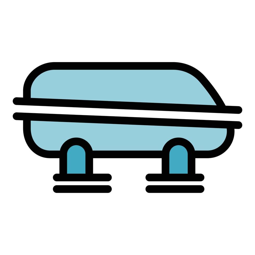 vector de contorno de color de icono de caja grande de techo de coche