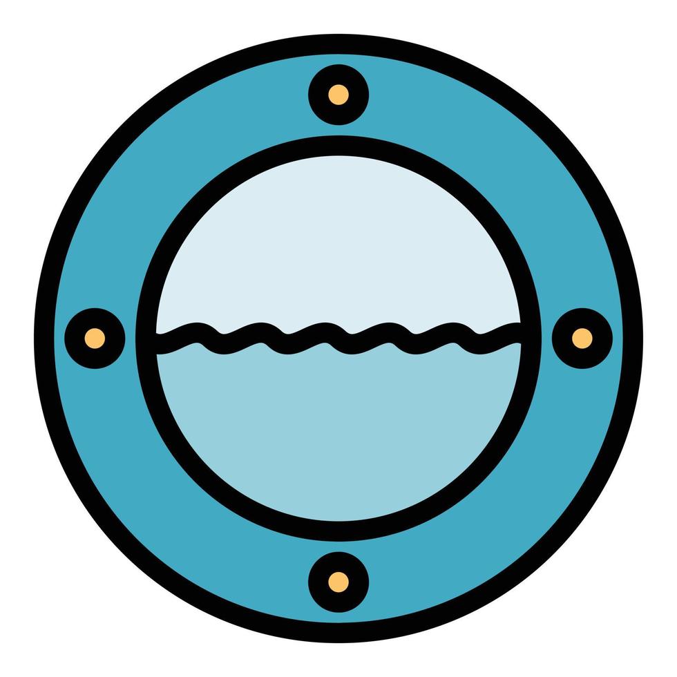 vector de contorno de color de icono de agua de piscina