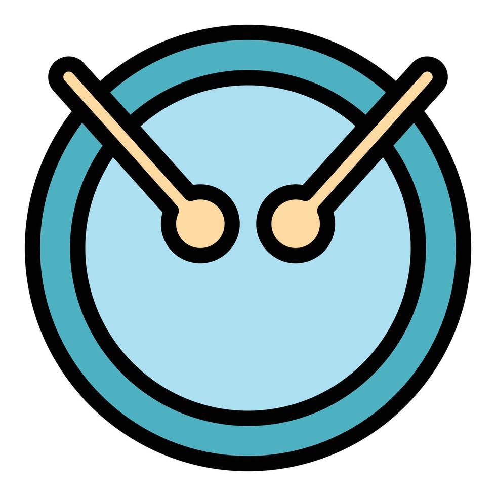 Toy drum icon color outline vector