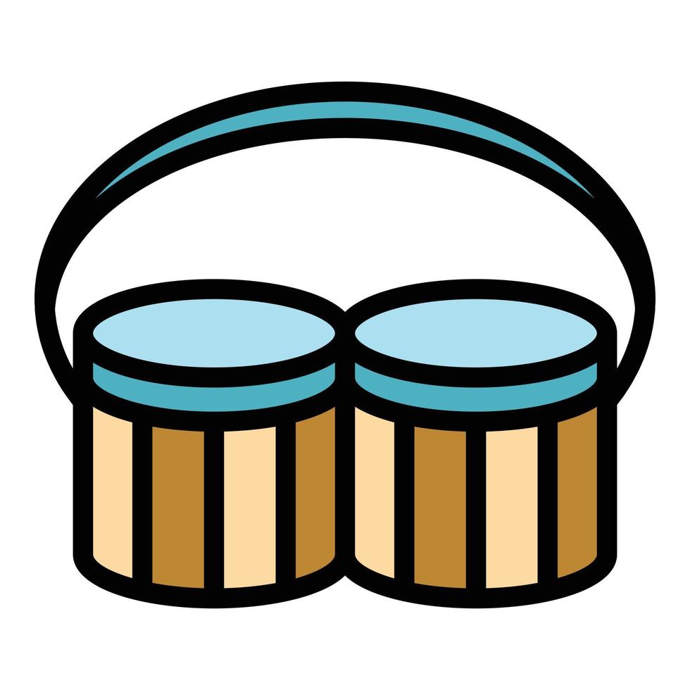 Drummer icon color outline vector