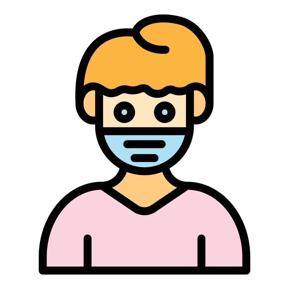 Allergic boy icon color outline vector