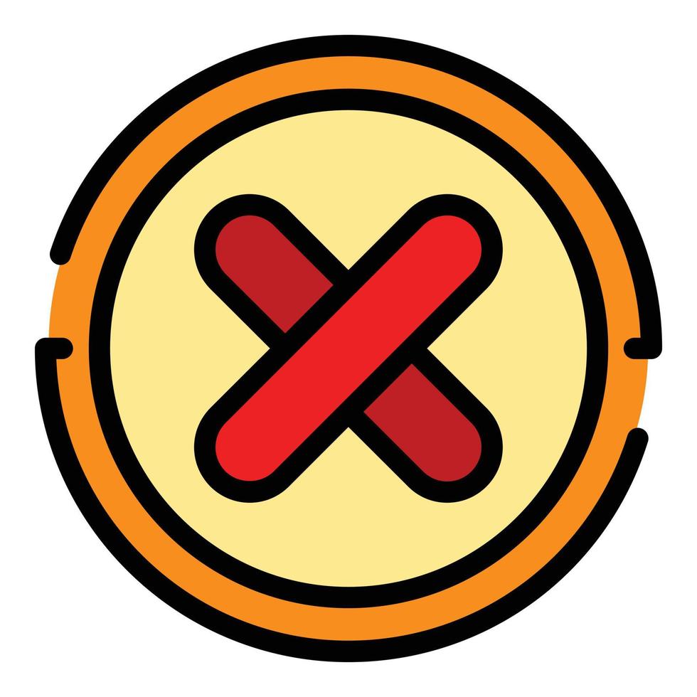 Reject dislike icon color outline vector