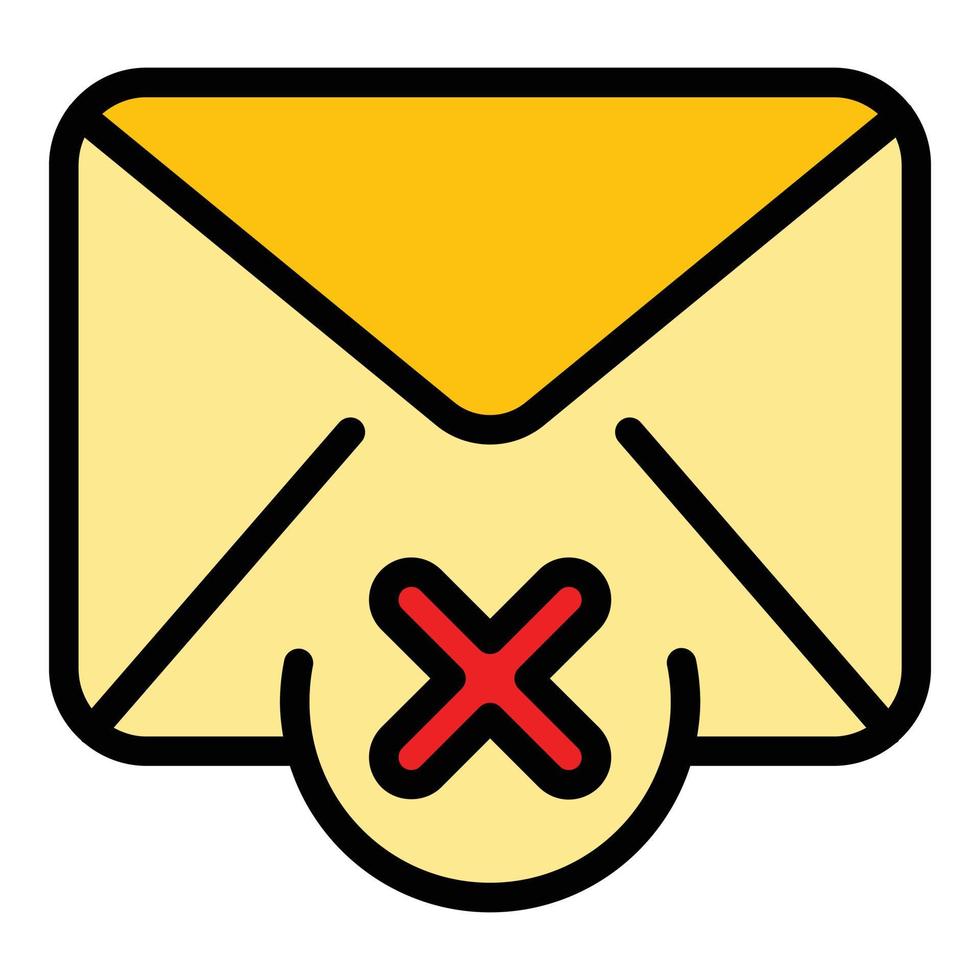 Mail reject dislike icon color outline vector