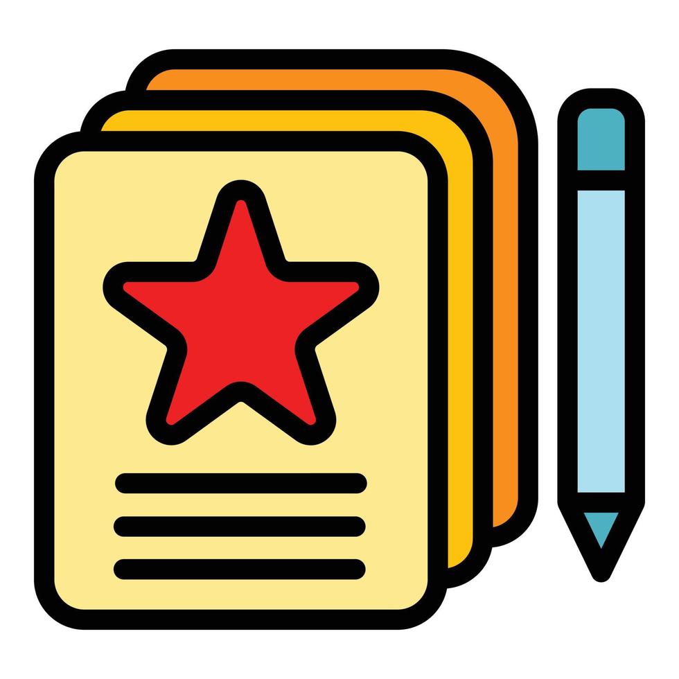 Writing review icon color outline vector