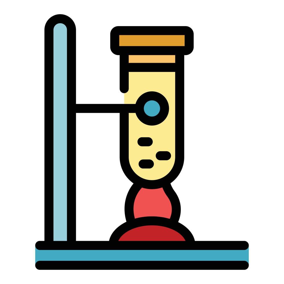 Scientist boiling test tube icon color outline vector