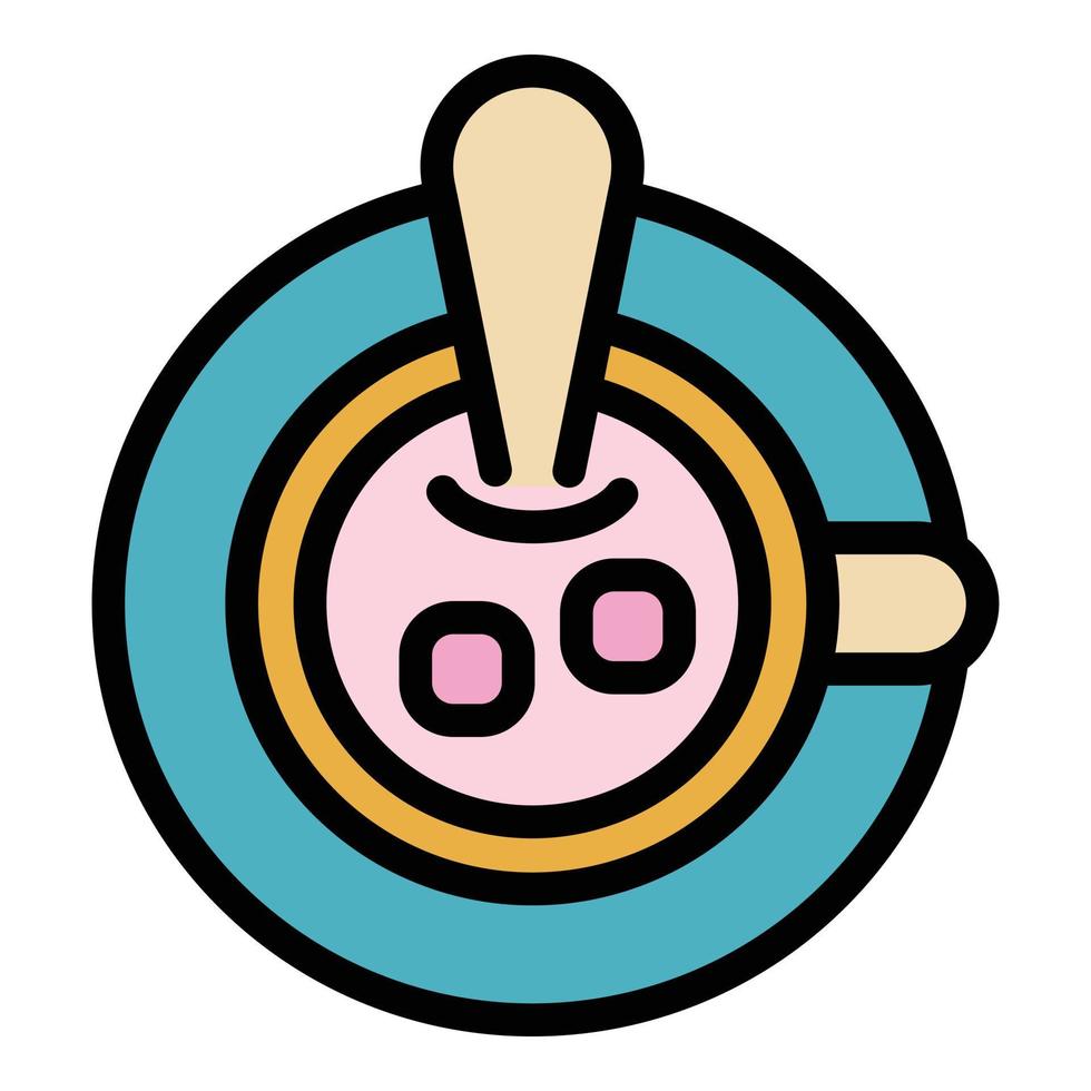 vector de contorno de color de icono de café caramelo salado