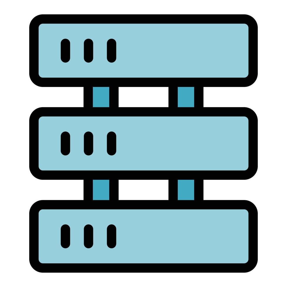 Cryptocurrency server icon color outline vector