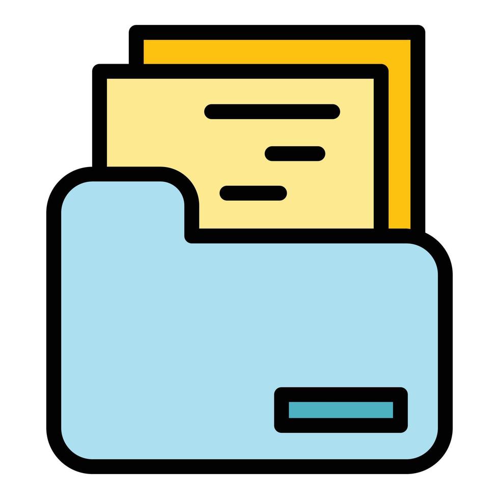 Support files icon color outline vector