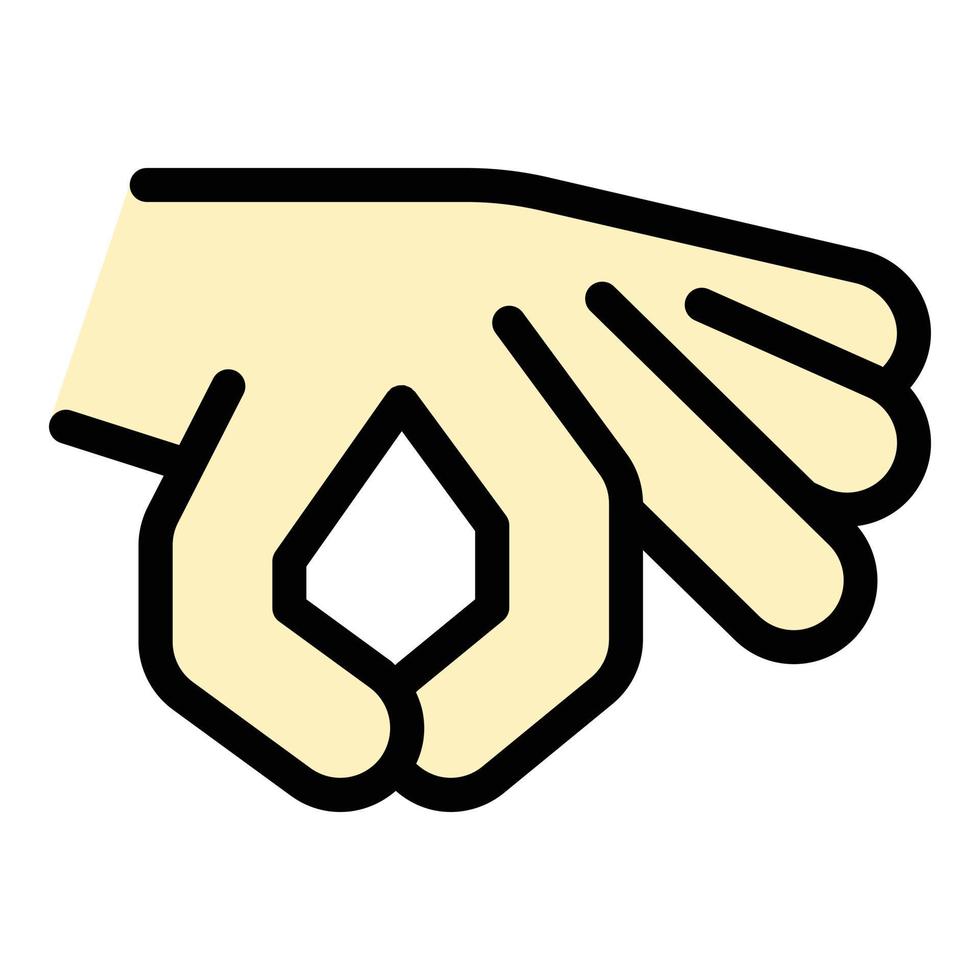 Hand gesture hole icon color outline vector